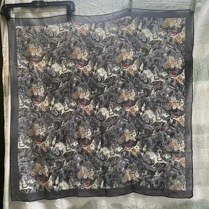 MERRY GO ROUND  Sheer SCARF CAROUSEL Animals  34"x 34"